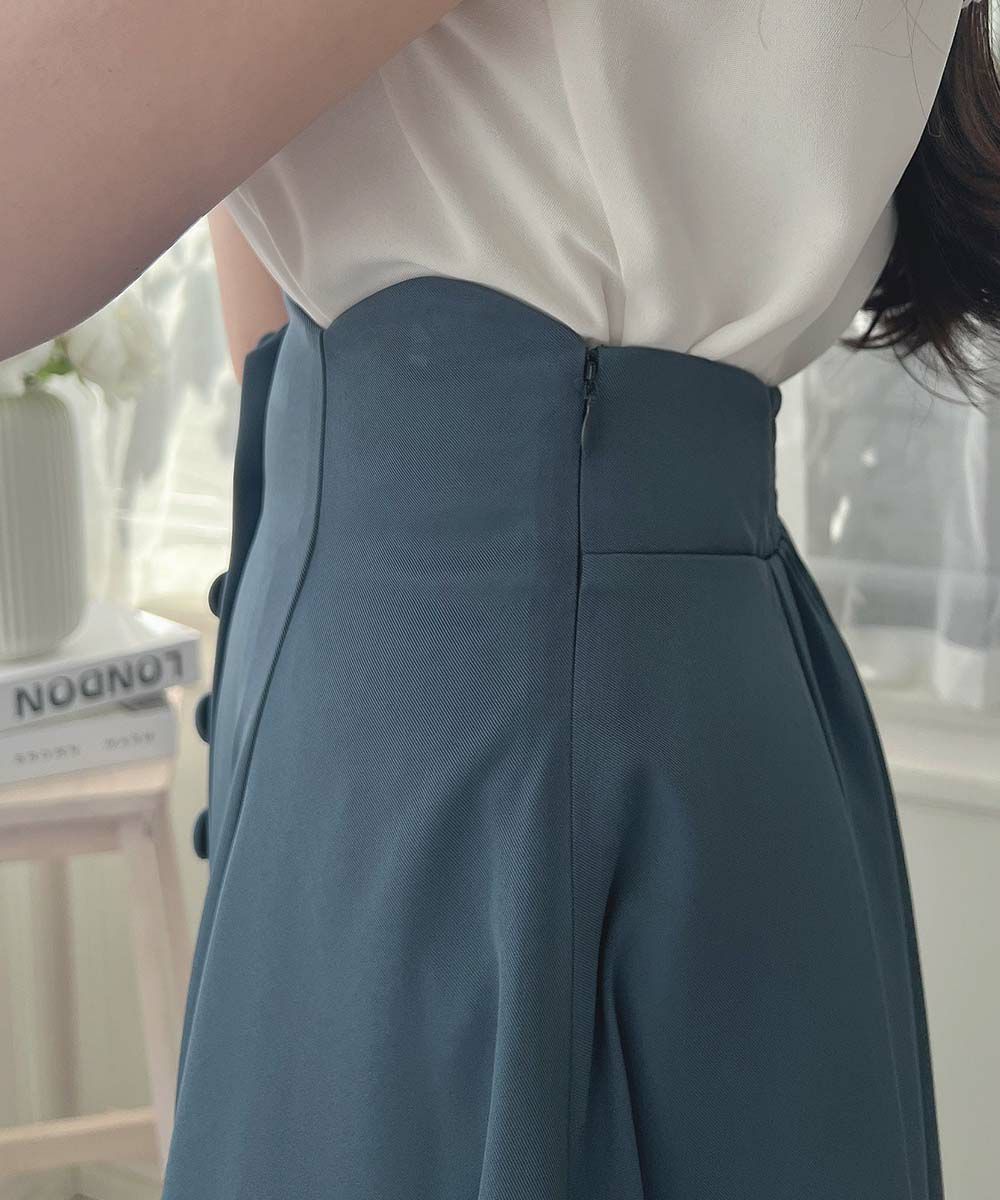 新品ハイウエストスカラップフレアースカート　ブラック1サイズ スカート スカラップデザインフレアスカート : ZOZOTOWN Yahoo!店