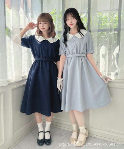 ビッグクレリックカラー５分袖ワンピース/シナモロール/F i.n.t [55AE02h009]