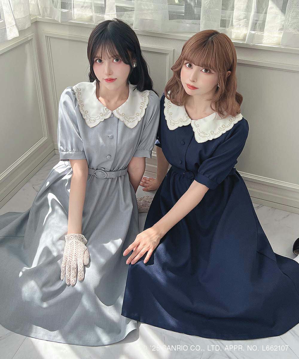 左：navy / 152cm, 右：blue gray / 157cm