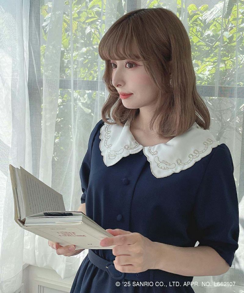 ビッグクレリックカラー5分袖ワンピース/シナモロール/F i.n.t