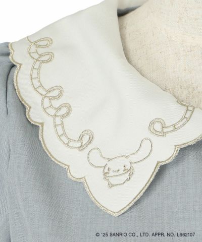 Embroidery up (blue gray)