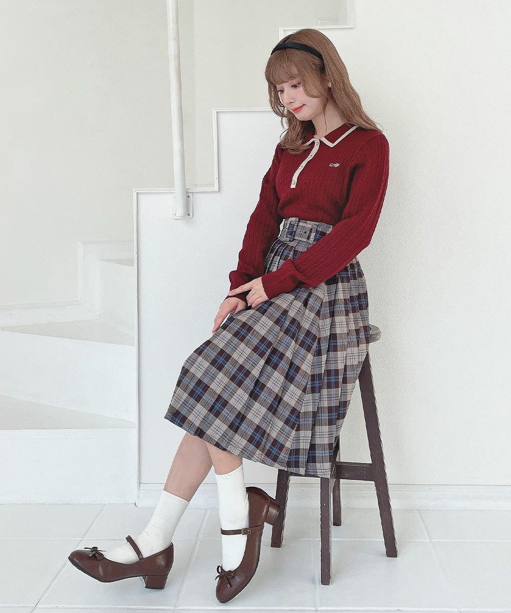 太ベルト付きプリーツスカート/F i.n.t [55AG02n003] | F i.n.t公式