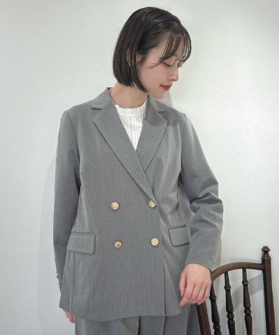 Gold Button Double-Breasted Jacket / an another angelus [55BD01j002]