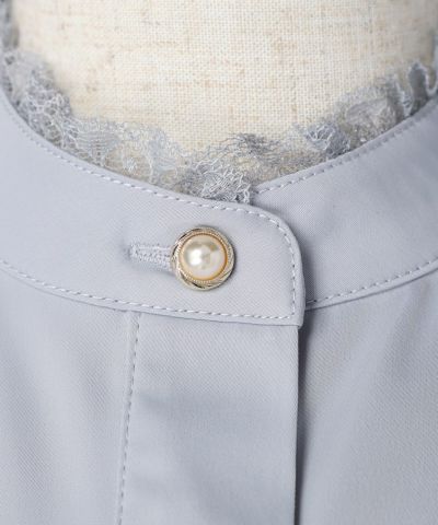 Collar button up (blue gray)