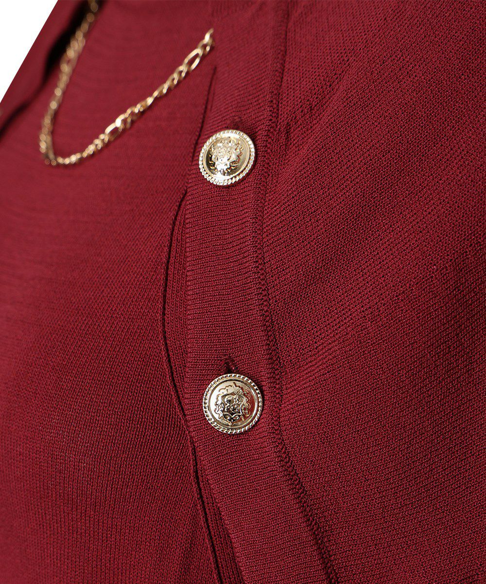 ボタンアップ (wine red)