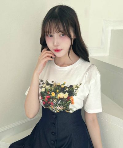 AN Frame in Flower Print T-shirt/an another angelus [53BI02g005]