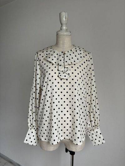 [Fan Club Exclusive Item] [Sample Item] Draped Color Dot Blouse [sample-H166]