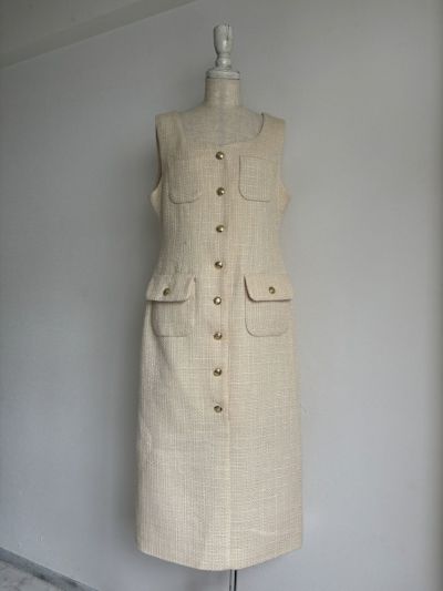 [Fan Club Exclusive Item] [sample ITEM] Gold Button Tweed Jumper Skirt [sample-H174]