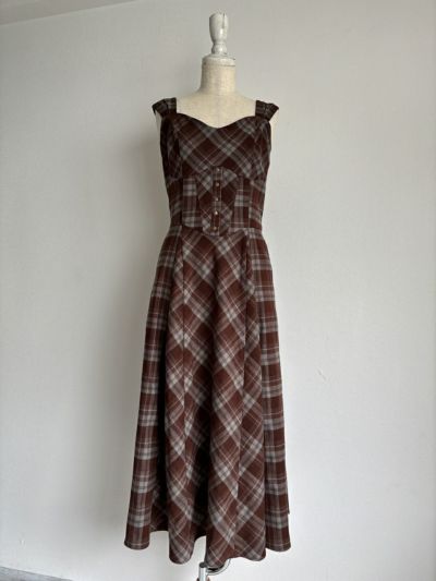 [Fan Club Exclusive Item] [sample ITEM] Bustier Check Dress [sample-H177]