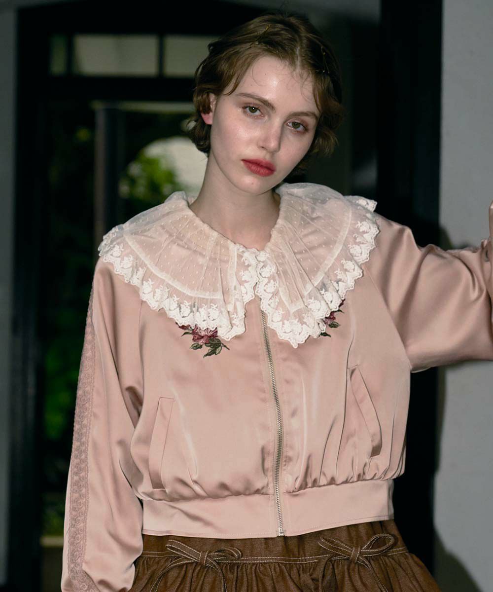 pink beige / 168cm / チュールブラウスとのレイヤード