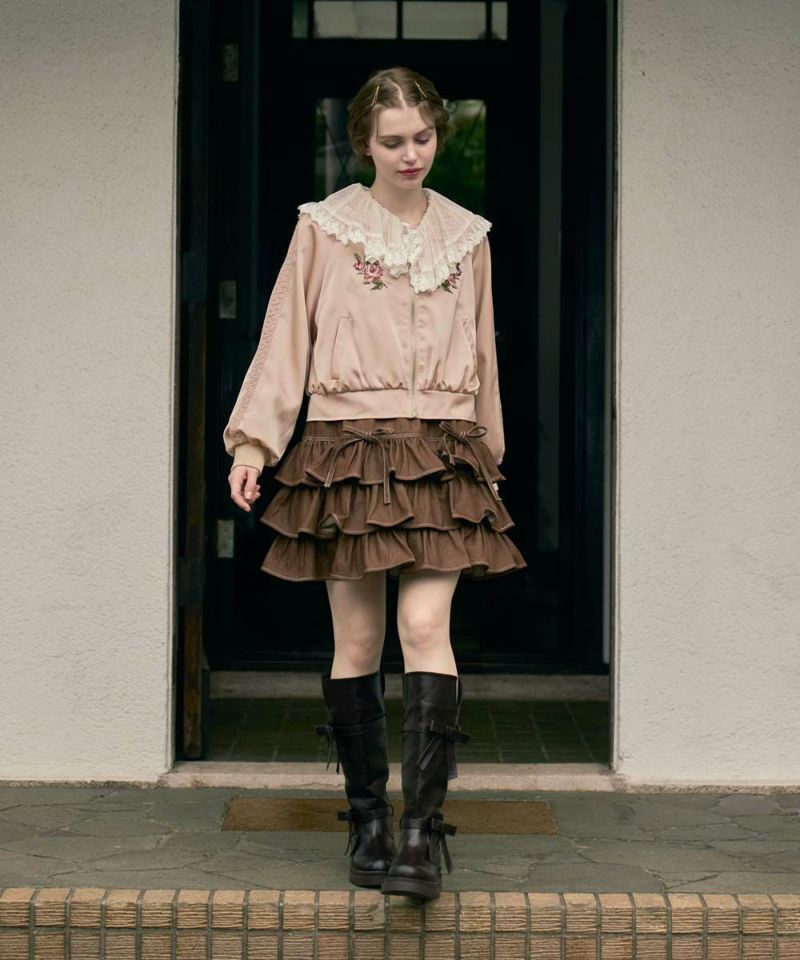 pink beige / 168cm / チュールブラウスとのレイヤード