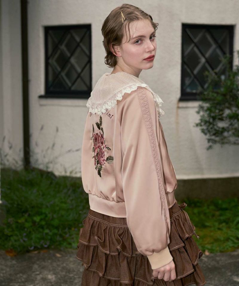 pink beige / 168cm / チュールブラウスとのレイヤード