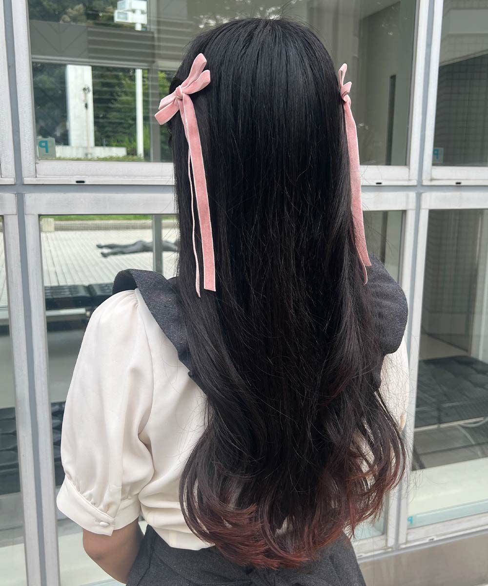 ロングベロアリボンヘアクリップセット/F i.n.t [55AB17a002 ロングベロアリボンヘアクリップセット/F i.n.t [55AB17a002