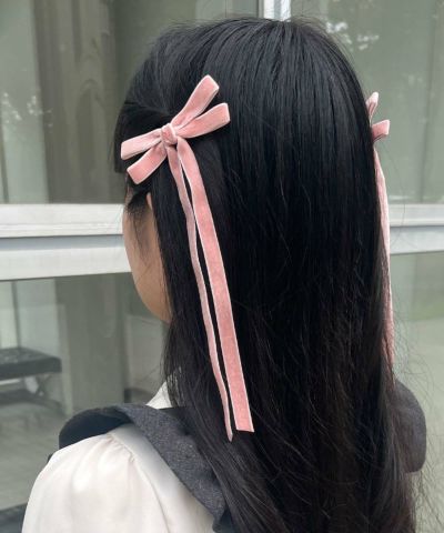 ロングベロアリボンヘアクリップセット/F i.n.t [55AB17a002
