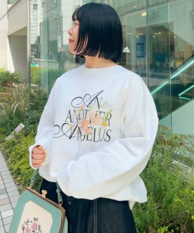 □AN Art Touch Flower Print Sweatshirt / an another angelus [53BI03j003]