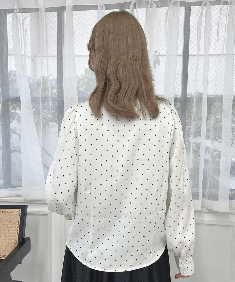 ブローチ付きドットブラウス/an another angelus [55BF02j009