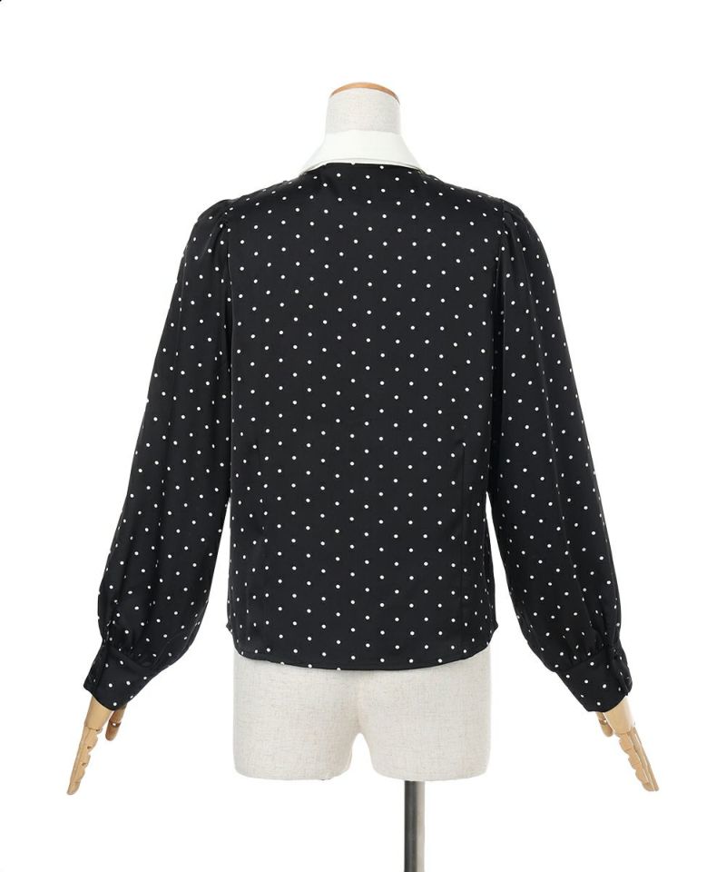 ブローチ付きドットブラウス/an another angelus [55BF02j009