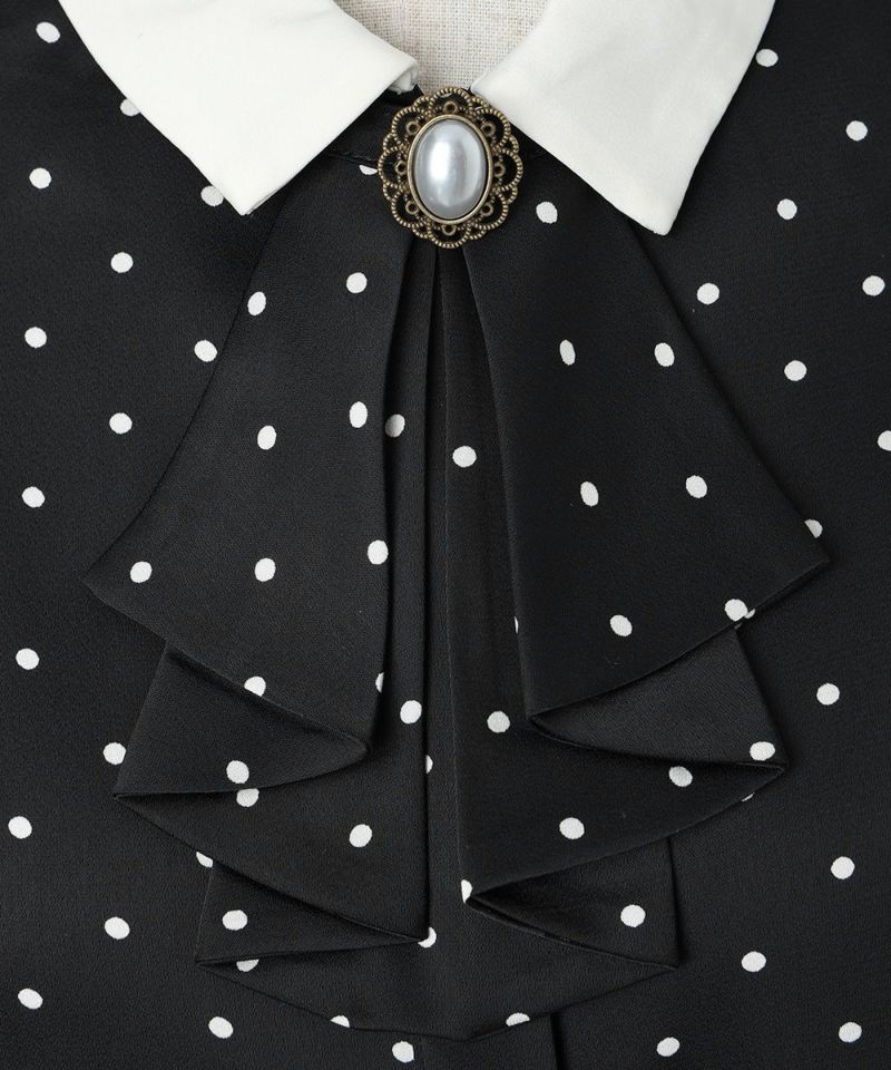 ブローチ付きドットブラウス/an another angelus [55BF02j009] | F