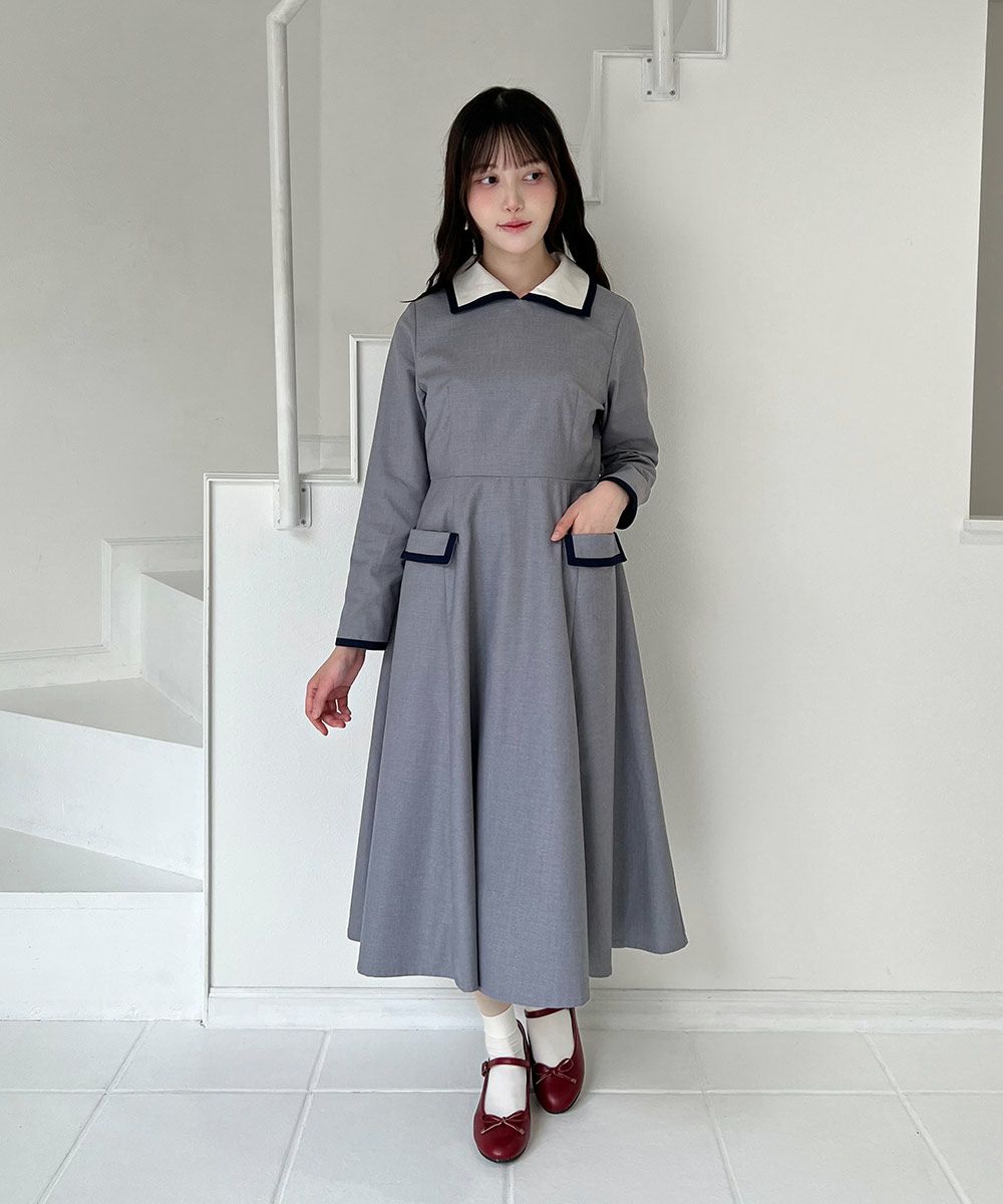 light gray / 158cm / リボンタイを外した状態
