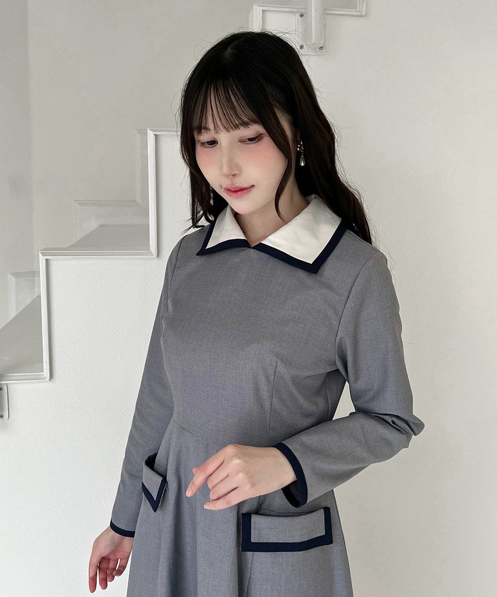 light gray / 158cm / リボンタイを外した状態