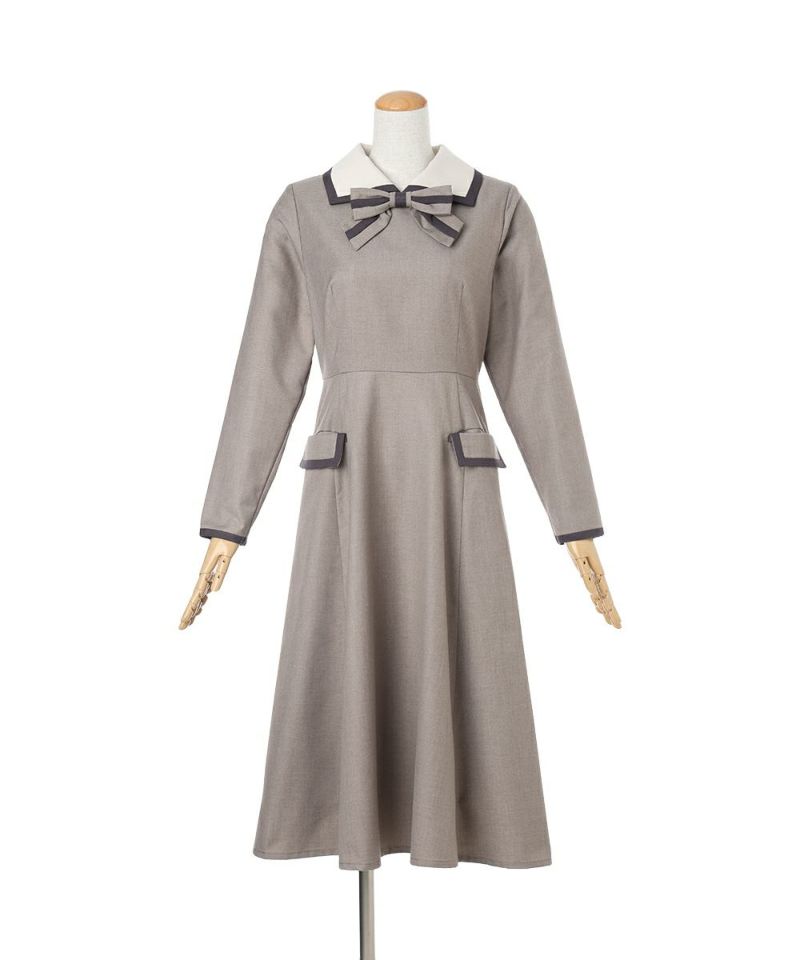 ラインボウタイバイカラーワンピース/F i.n.t [55AE02j011] | F i.n.t