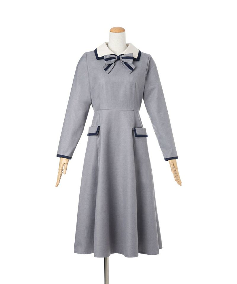 ラインボウタイバイカラーワンピース/F i.n.t [55AE02j011] | F i.n.t