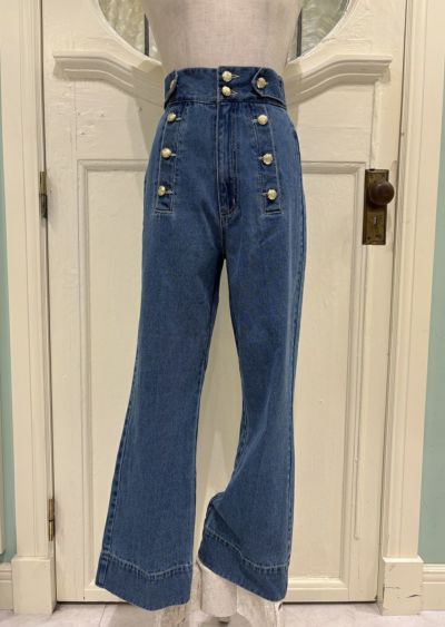 [Fan Club Exclusive Item] [sample ITEM] Gold Button Denim Pants [sample-H190]