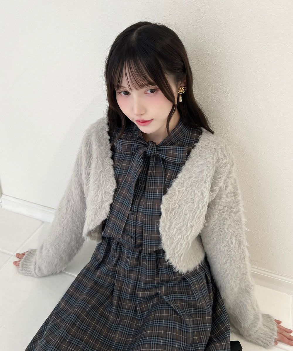 light gray / 157cm / リボンを外した状態