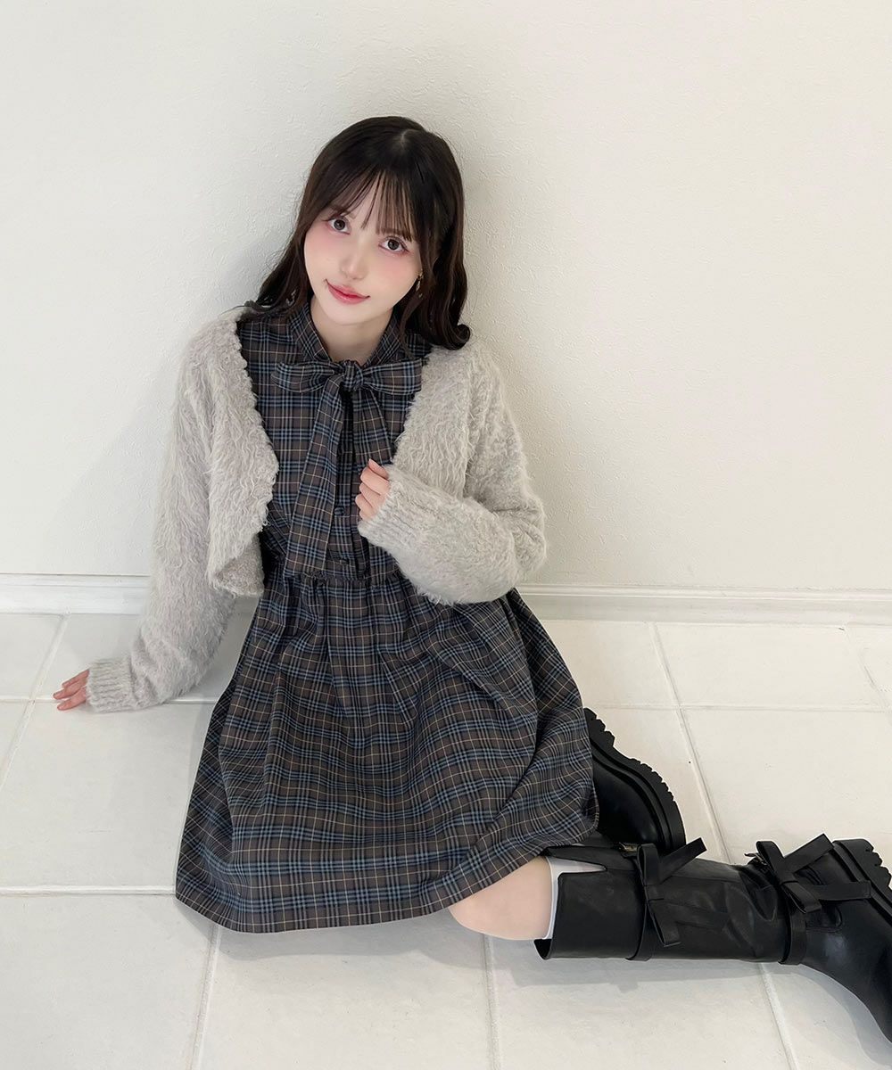 light gray / 157cm / リボンを外した状態