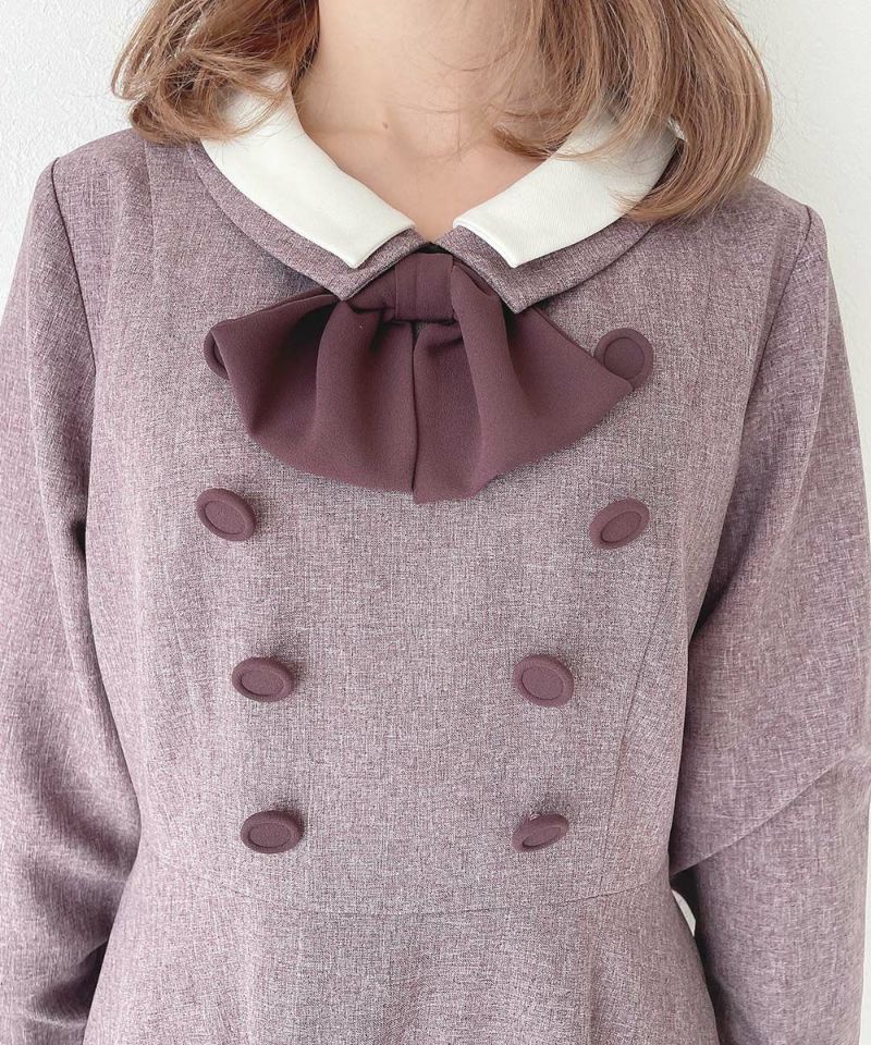 クレリックダブルカラータイ付きワンピース/an another angelus