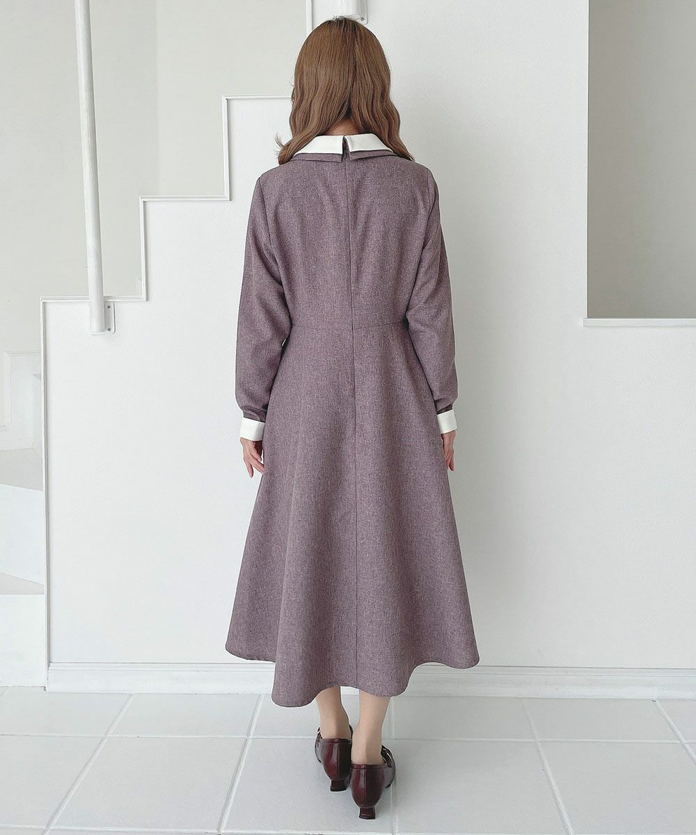 クレリックダブルカラータイ付きワンピース/an another angelus