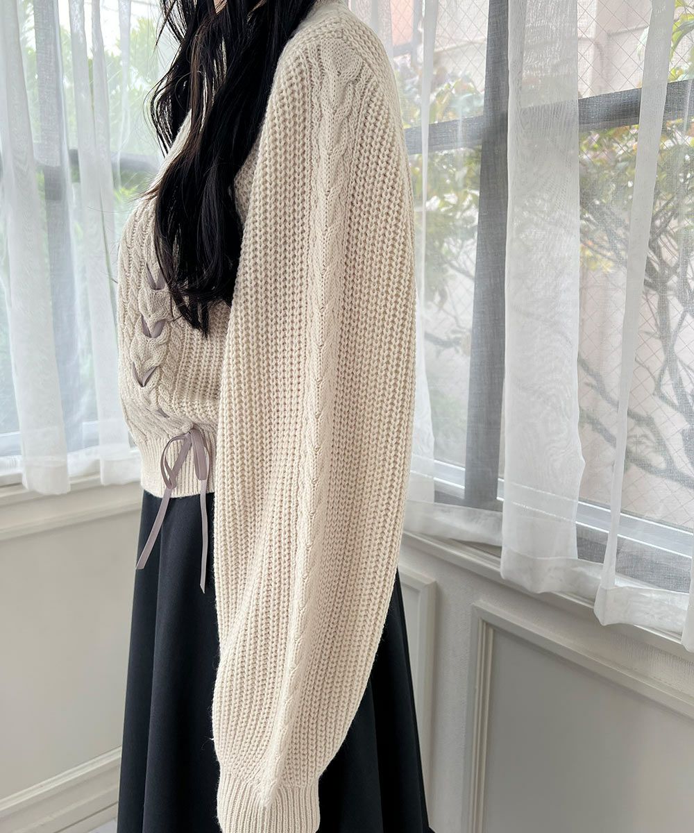 ダブルレースアップケーブルニットプルオーバー/F i.n.t [55AJ03j004