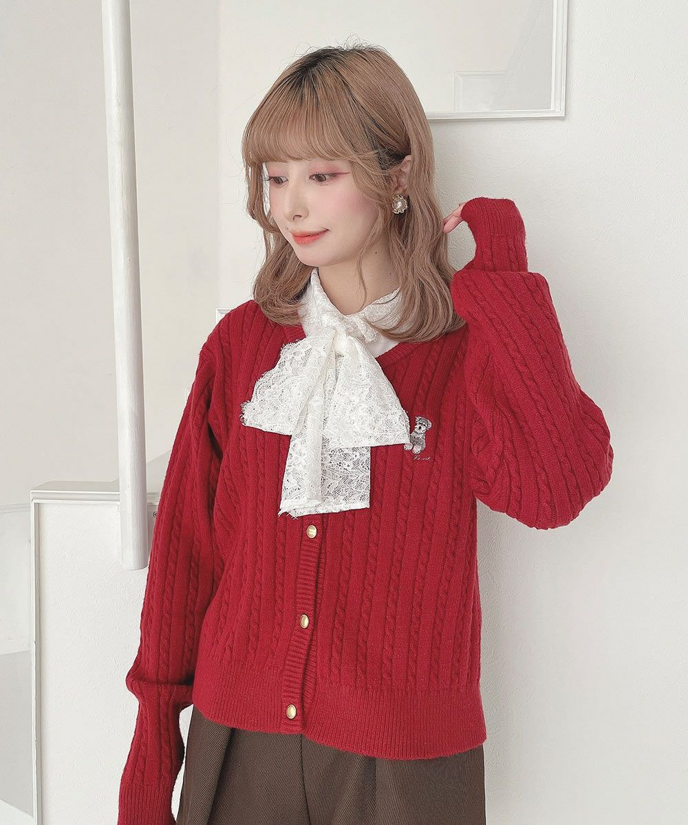 シュナウザーケーブルニットカーディガン/F i.n.t [55AJ04j005] | F