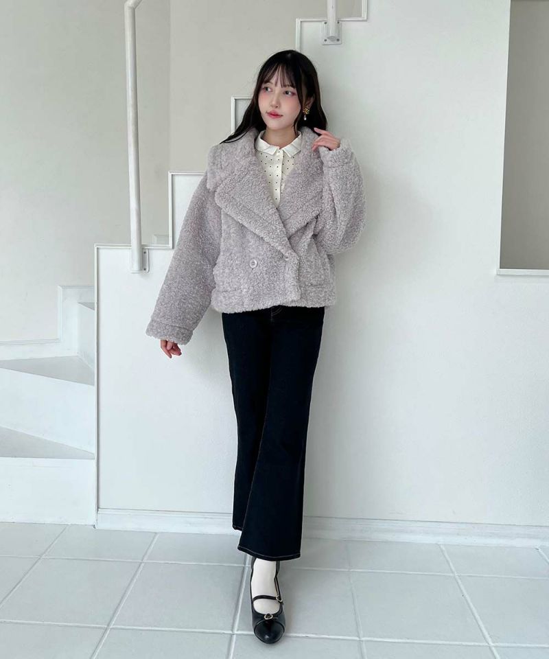 ブラックフーディーボアコート STAFF STYLING｜THE SHOP YOHJI YAMAMOTO