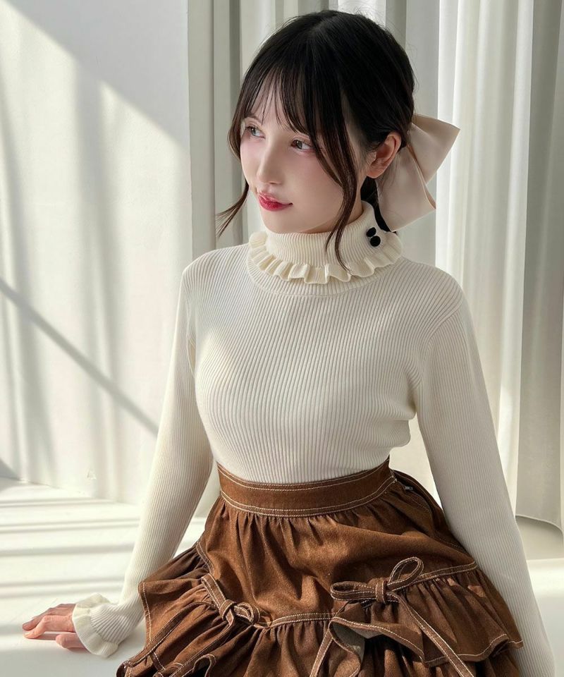 釦付きフリルリブタートル/F&A [55CJ03j001] | F i.n.t公式通販サイト