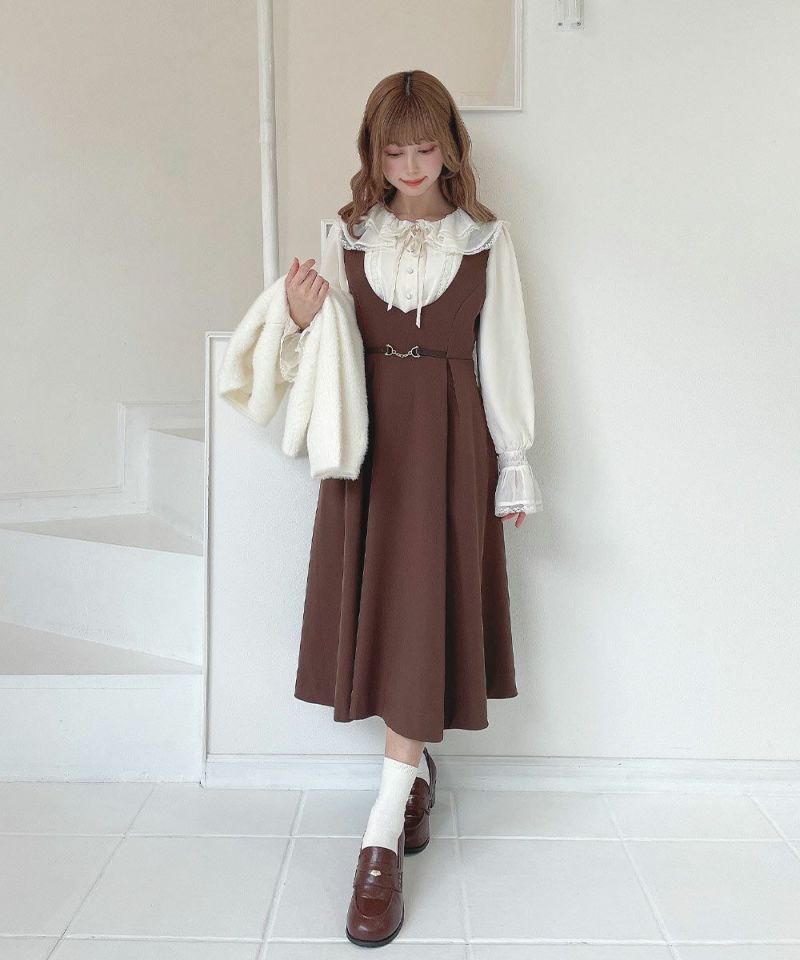 レース使いダブルラッフル衿ブラウス/an another angelus [56BF02j015