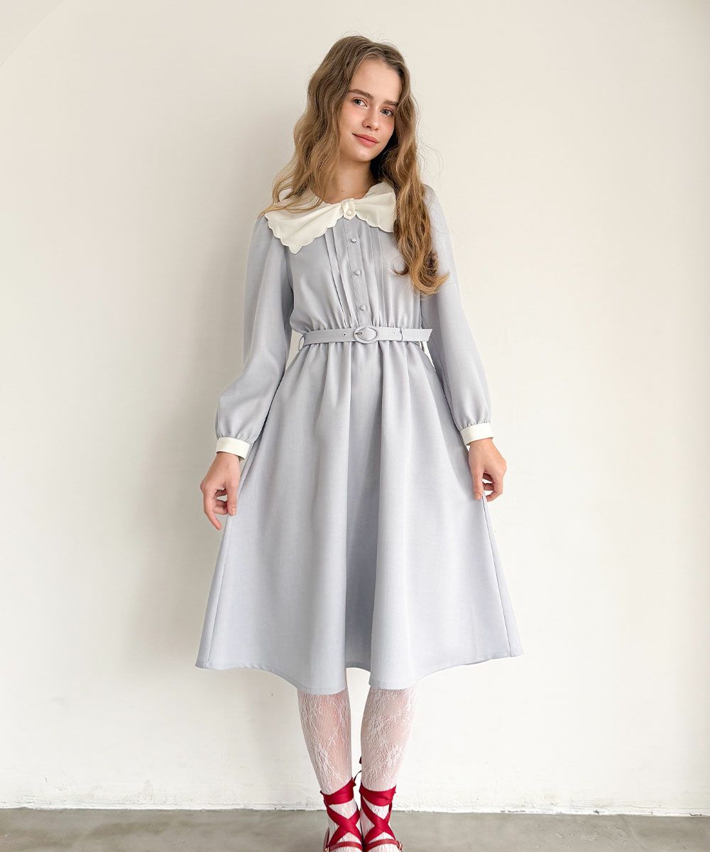 ビッグリボンクレリック衿ワンピース/F i.n.t [57AE02j001] | F i.n.t