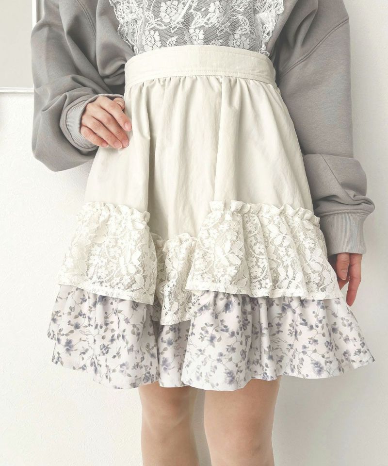 タグ付 GLOWNY ガールフレンドレースラッフルフリルミニスカート キュロット □【ご予約】レースフリルミニスカート/F i.n.t [57AG03k003][2月上旬
