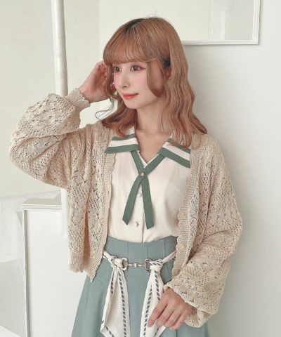 Gucci花柄金色フリルカーディガン Gucci花柄金色フリルカーディガン Gucci花柄金色フリルカーディガン