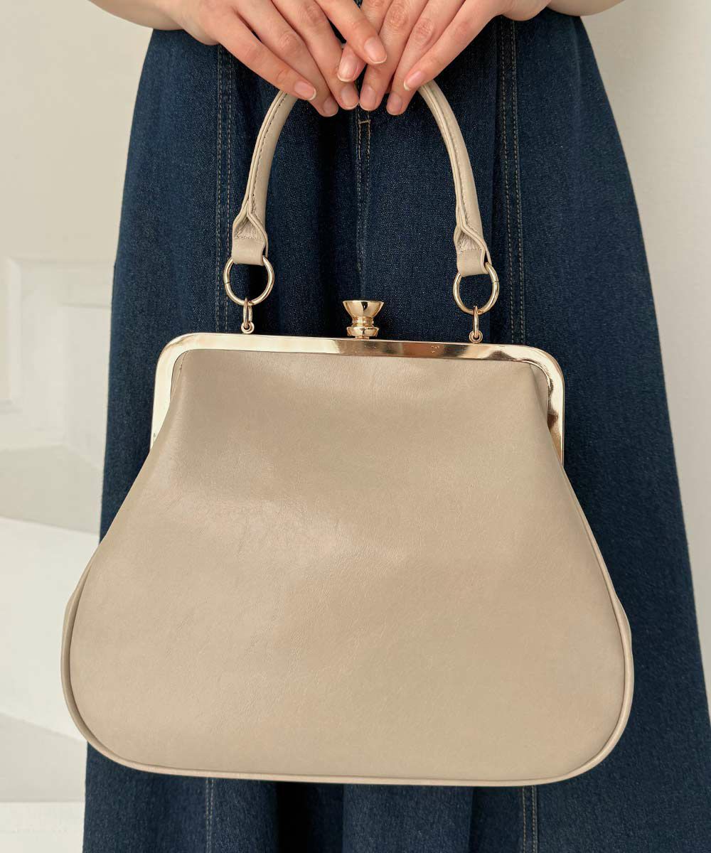 フレームスミレ刺繍がま口バッグ/an another angelus [57BC05a001] | F