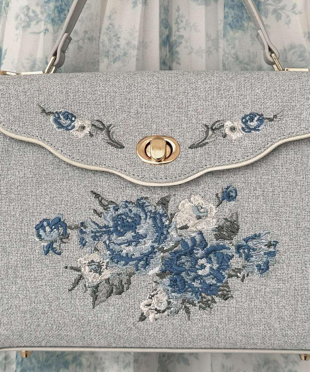 ローズ刺繍フラップハンドバッグ/an another angelus [57BC05a002] | F