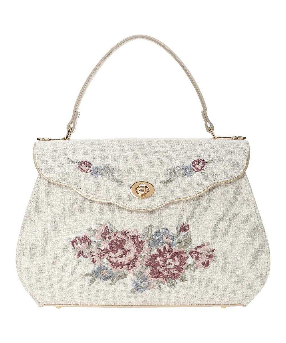 ローズ刺繍フラップハンドバッグ/an another angelus [57BC05a002] | F