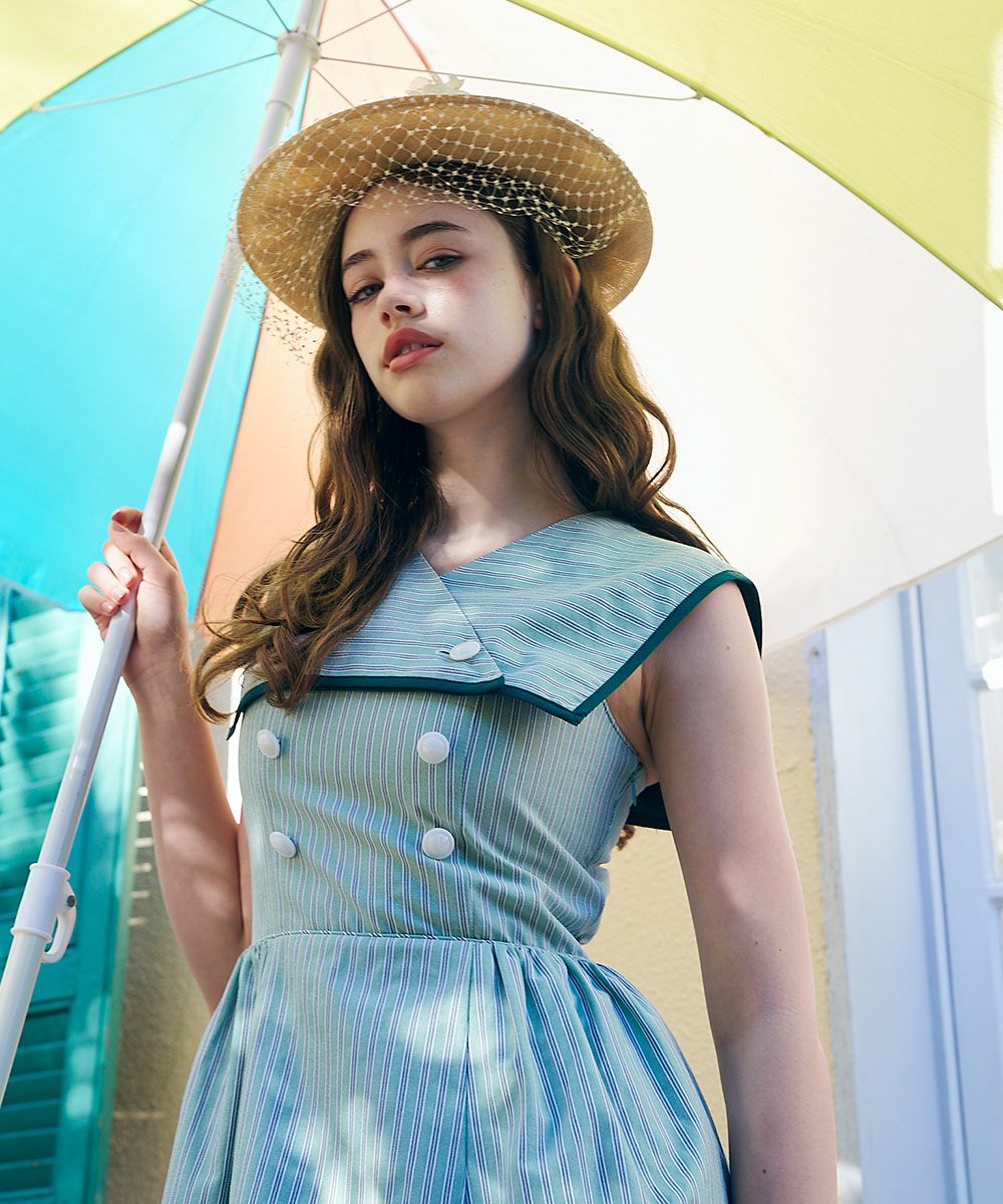 ご予約】ストライプ2wayマリンワンピース/an another angelus