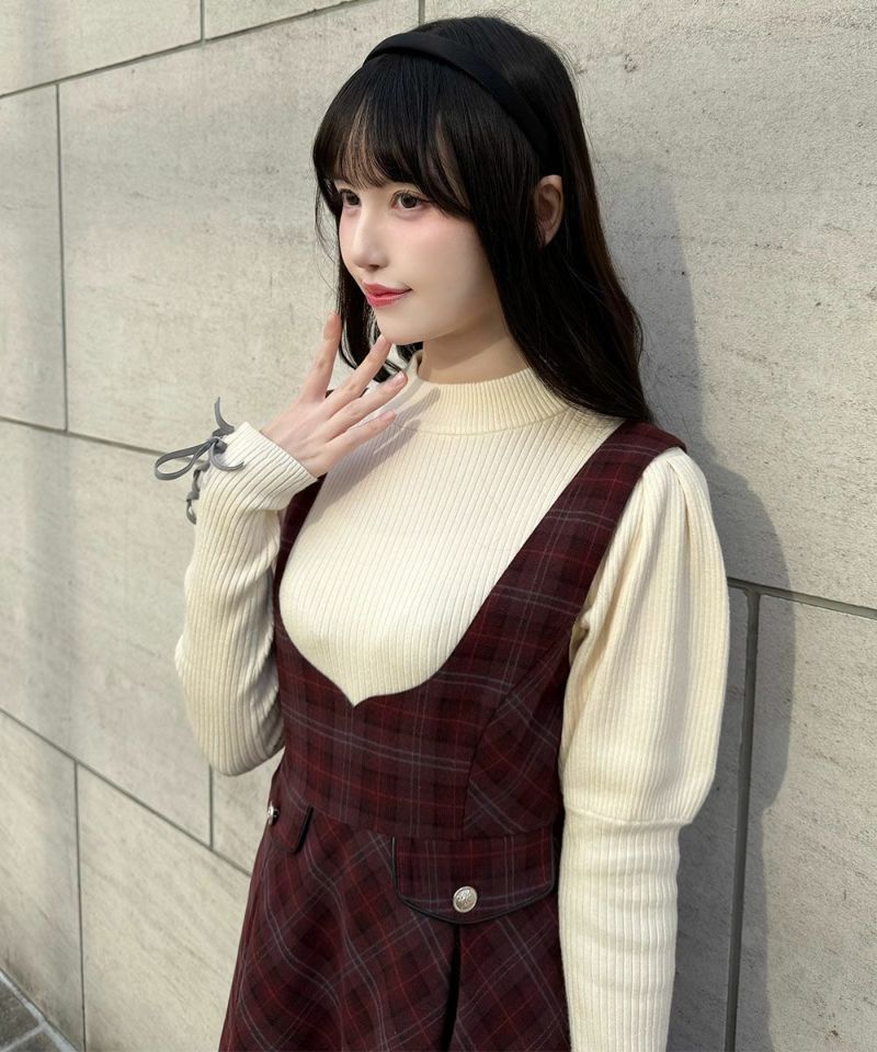 ディープVネックチェックジャンパースカート/F i.n.t [56AE04f019] | F