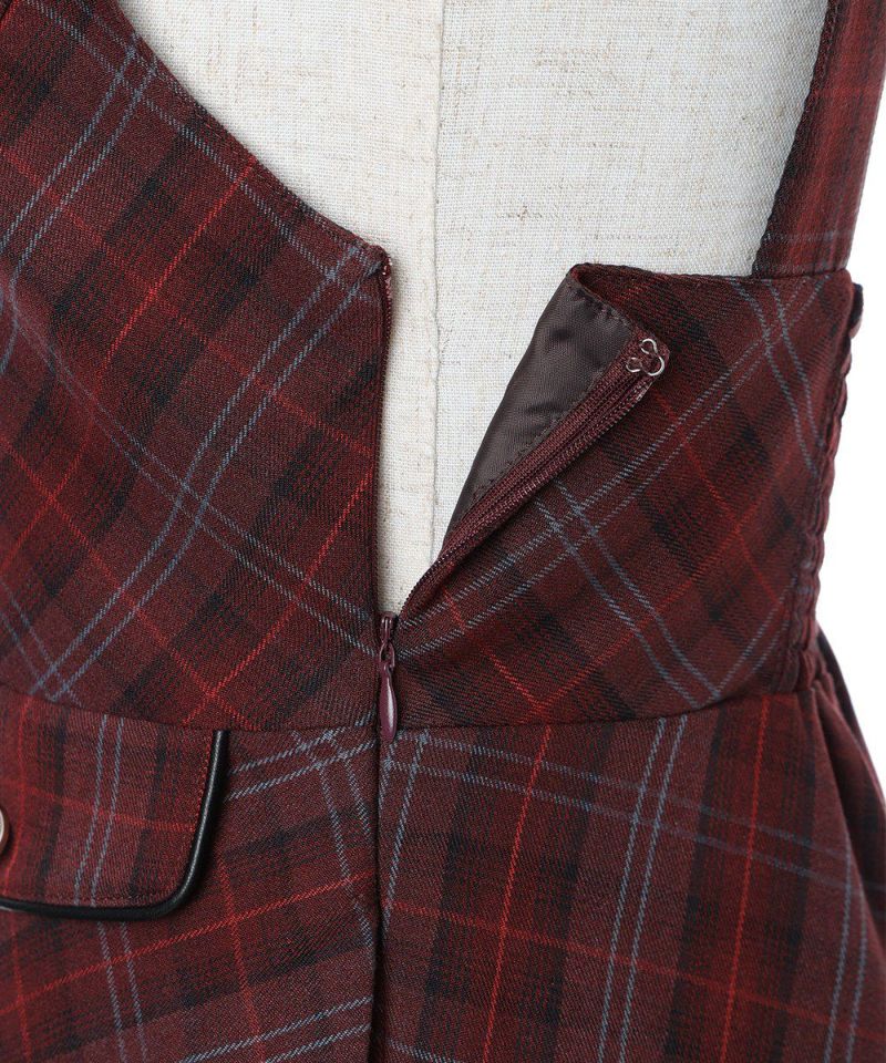 美品fig Londonフィグロンドン ターターチェックジャンパースカート