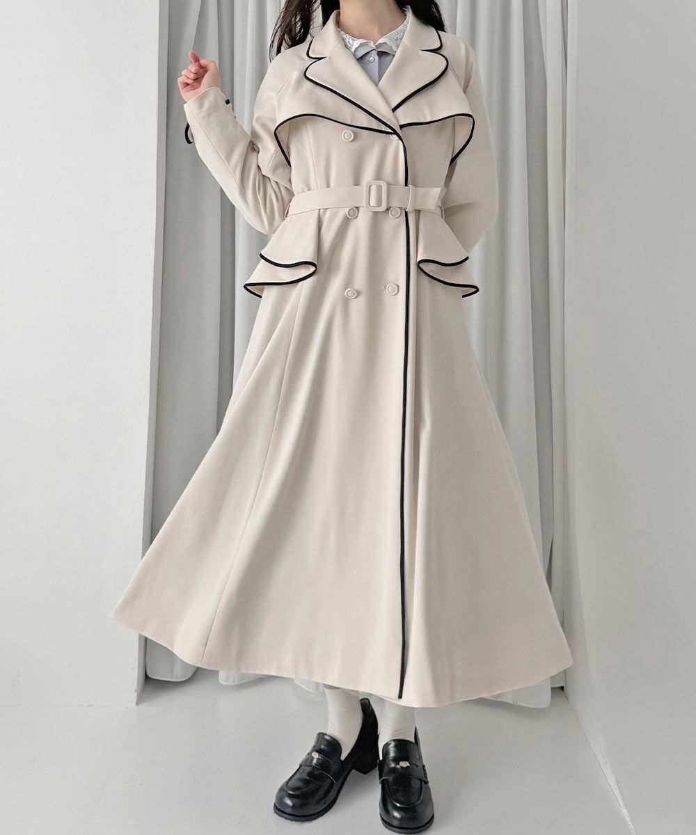 ご予約】パイピング使いトレンチコート/an another angelus