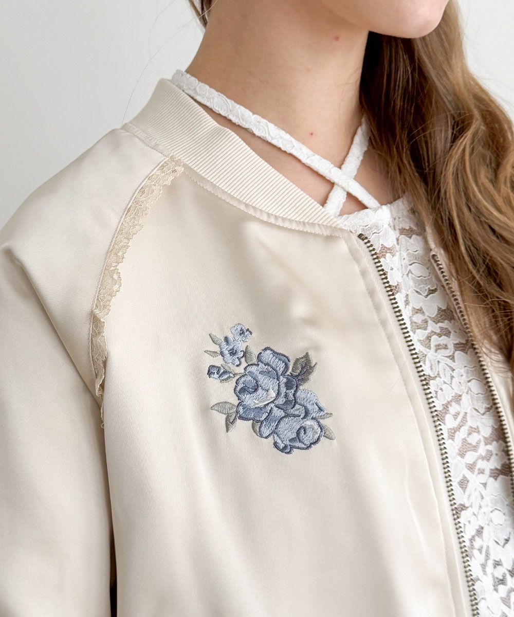 アルベロベロ レース柄刺繍 フードブルゾン アルベロベロ レース柄刺繍