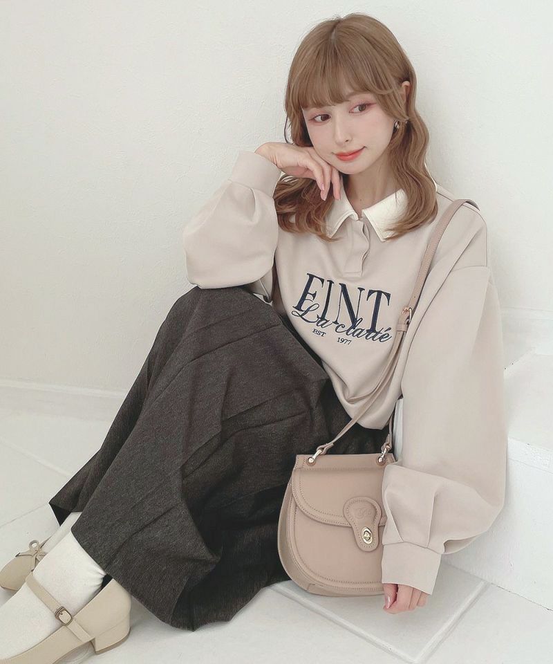 フレンチロゴ刺繍クレリック衿スウェット/F i.n.t [57AI03j001] | F