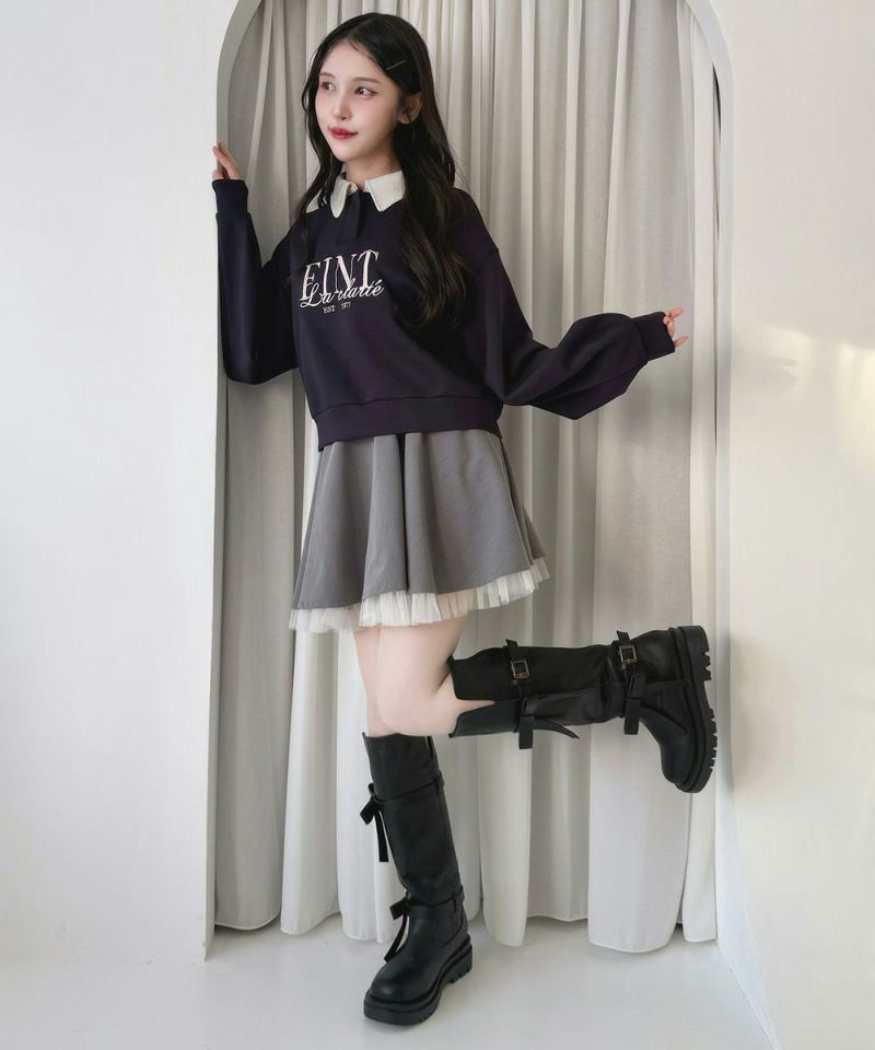 フレンチロゴ刺繍クレリック衿スウェット/F i.n.t [57AI03j001] | F