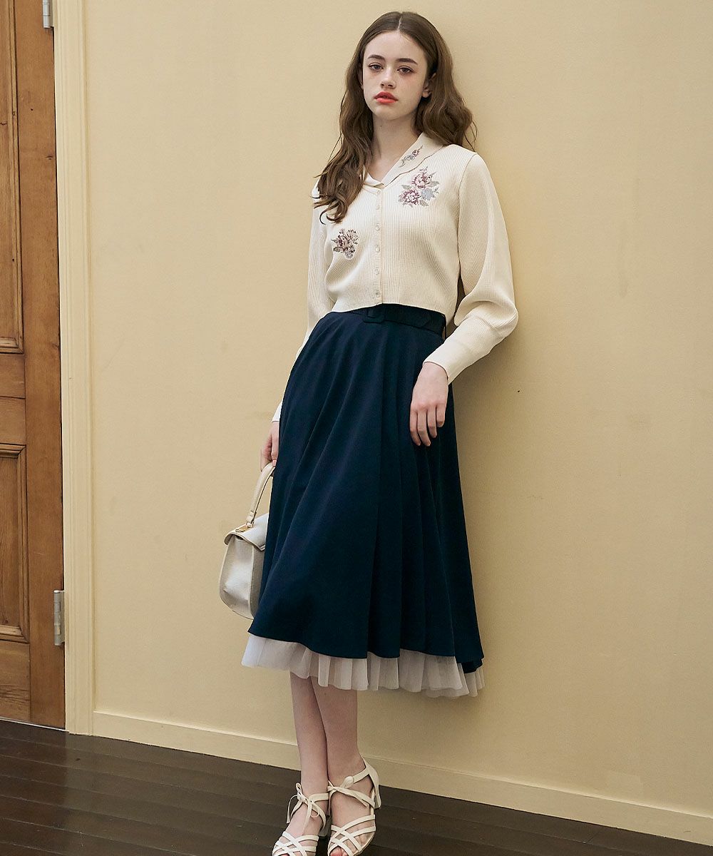 ローズ刺繍スカラップ衿ブラウス/an another angelus [57BF02j006] | F